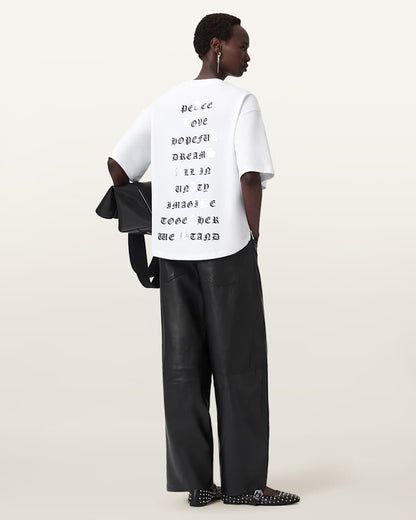 AllSaints Vision Amelie Oversized T Shirt Women's Optic White Women's