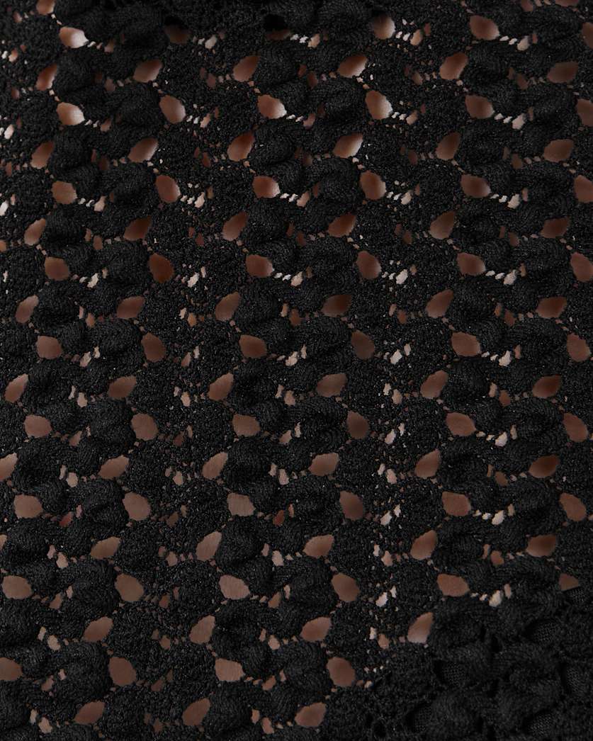 AllSaints Karma Crochet Stevie Slim Fit T Shirt Women's Black Women's