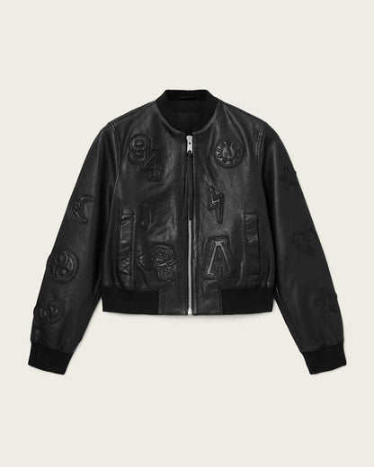 AllSaints Orten 94 Leather Bomber Jacket Women's Black Women's
