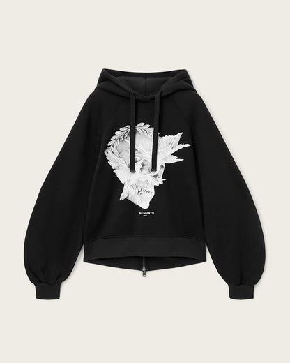 AllSaints Mysterie Graphic Dana Hoodie Women's Black Women's