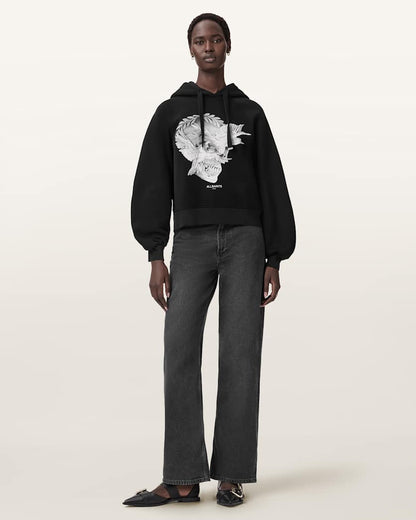 AllSaints Mysterie Graphic Dana Hoodie Women's Black Women's