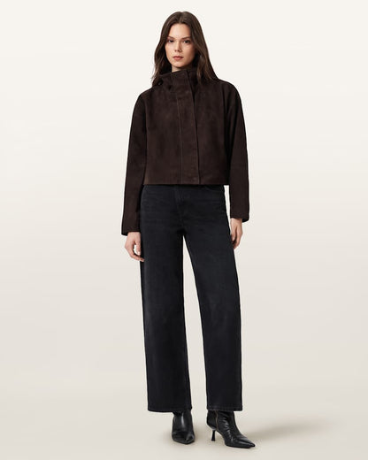 AllSaints Ryder Suede Jacket Women's Bitter Brown Women's