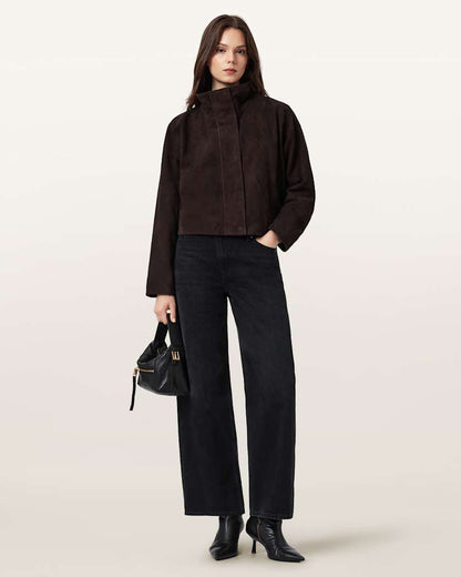 AllSaints Ryder Suede Jacket Women's Bitter Brown Women's