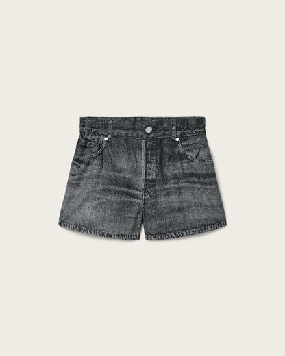 AllSaints Tyler Wide Leg Illusion Of Denim Shorts Women's Illusion Black Women's