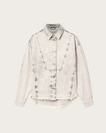 AllSaints Hettie Oversized Shacket Women's Snow Grey Women's