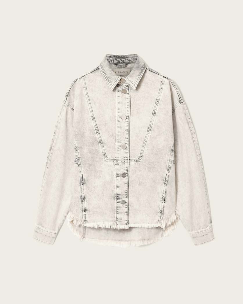 AllSaints Hettie Oversized Shacket Women's Snow Grey Women's