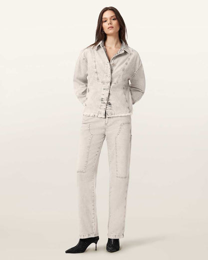 AllSaints Hettie Oversized Shacket Women's Snow Grey Women's