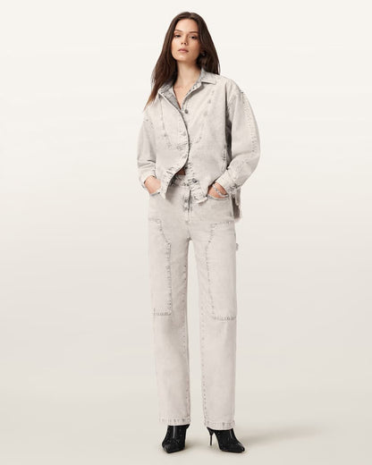 AllSaints Hettie Oversized Shacket Women's Snow Grey Women's