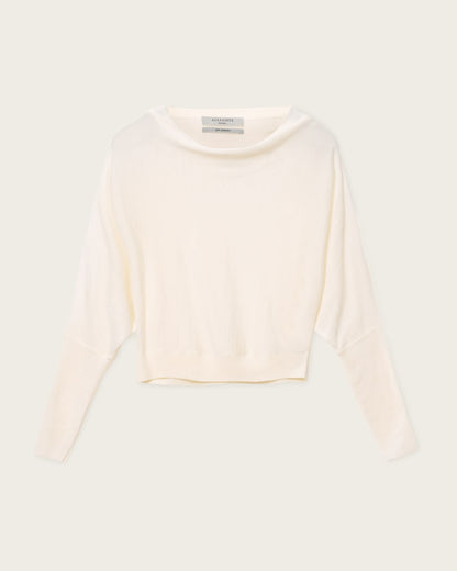 AllSaints Ridley Cropped Wool Sweater Women's Chalk White Women's