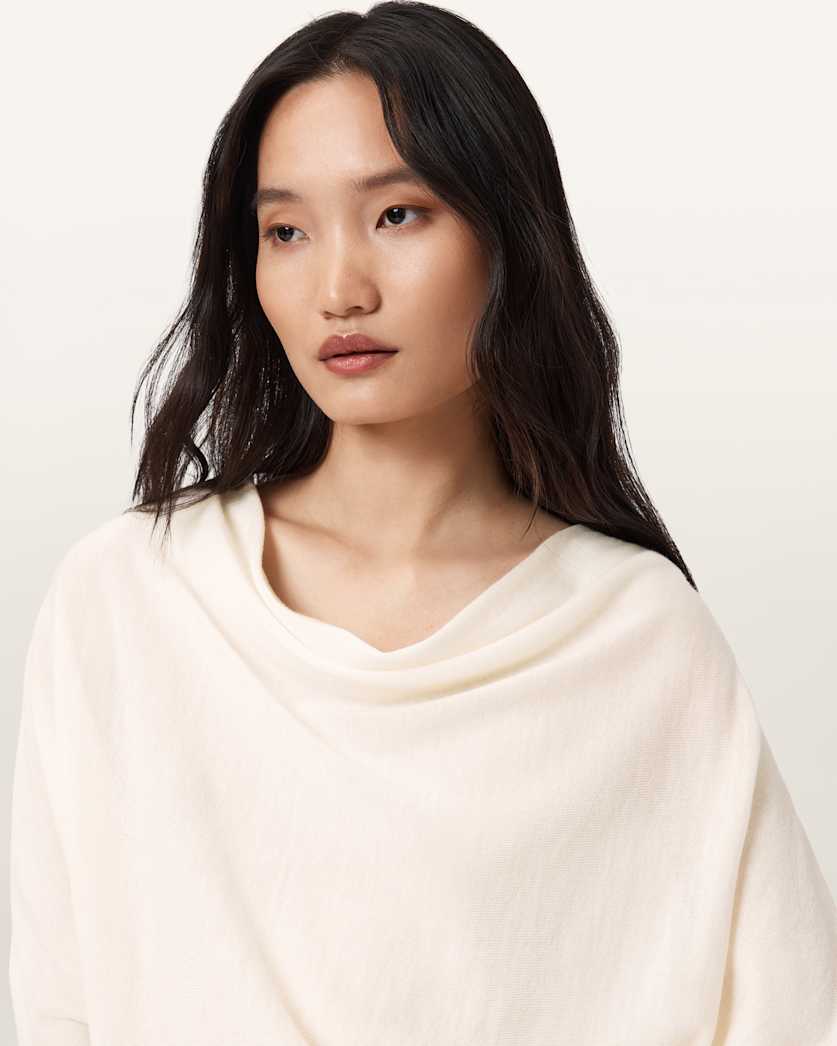 AllSaints Ridley Cropped Wool Sweater Women's Chalk White Women's