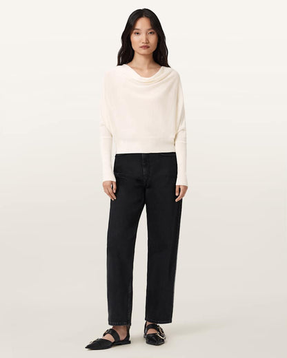 AllSaints Ridley Cropped Wool Sweater Women's Chalk White Women's