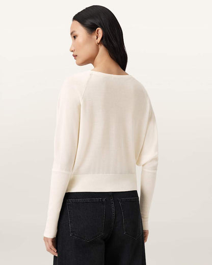AllSaints Ridley Cropped Wool Sweater Women's Chalk White Women's