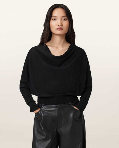 AllSaints Ridley Cropped Wool Sweater Women's Chalk White Women's