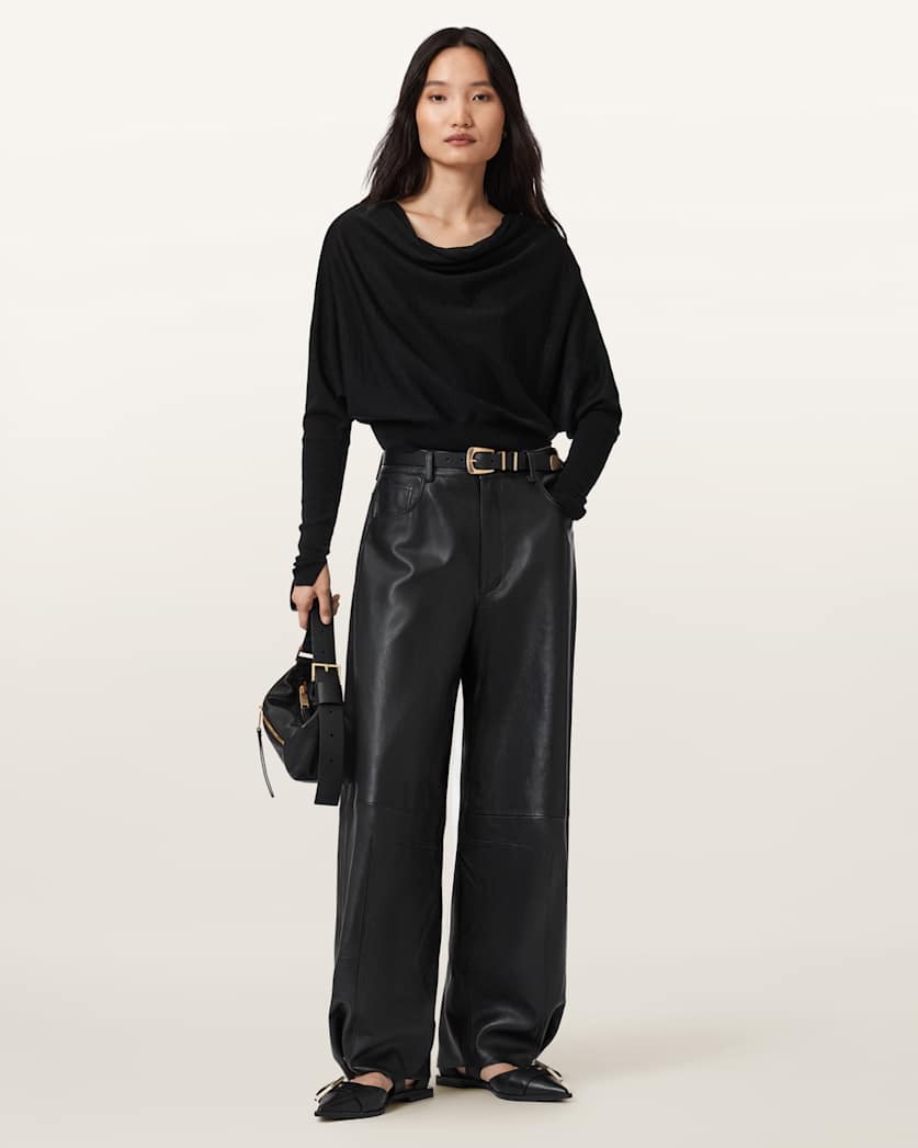 AllSaints Ridley Cropped Wool Sweater Women's Chalk White Women's