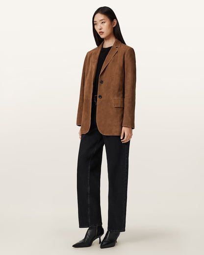 AllSaints Arna Suede Blazer Women's Sugar Brown Women's