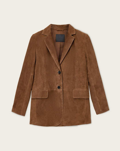 AllSaints Arna Suede Blazer Women's Sugar Brown Women's