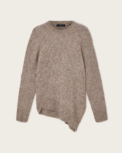 AllSaints Lock Crew Neck Sweater Women's Pine Bark Brown Women's
