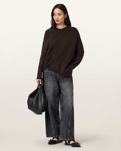 AllSaints Lock Crew Neck Sweater Women's Pine Bark Brown Women's