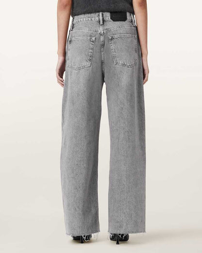 AllSaints Aki Mid Rise Crossover Jeans Women's Destroy Grey Women's