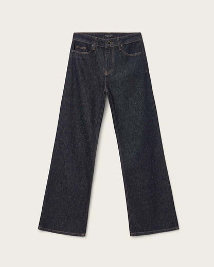 AllSaints Ember Sparkle Embellished Jeans Women's Raw Indigo Blue Women's