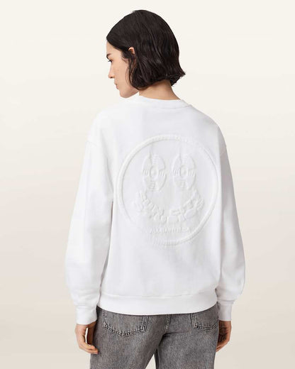 AllSaints Mabel Etta Oversized Sweatshirt Women's Optic White Women's