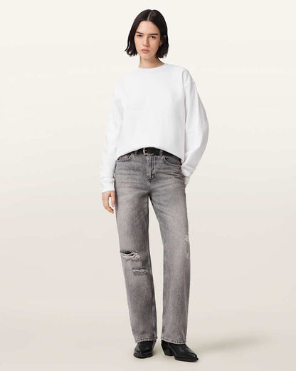 AllSaints Mabel Etta Oversized Sweatshirt Women's Optic White Women's