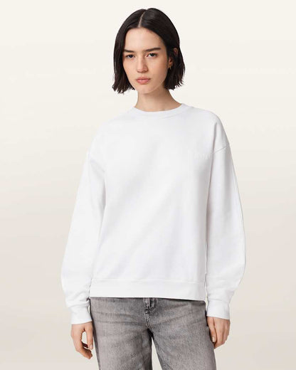 AllSaints Mabel Etta Oversized Sweatshirt Women's Optic White Women's
