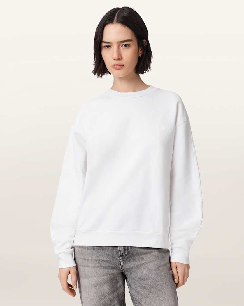 AllSaints Mabel Etta Oversized Sweatshirt Women's Optic White Women's