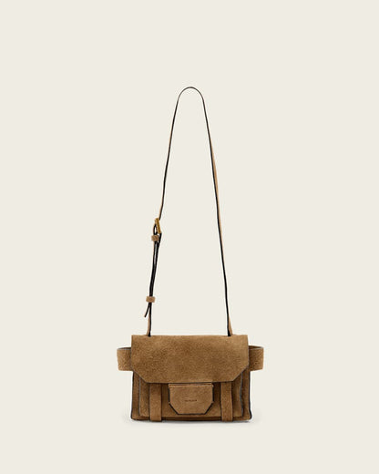 AllSaints Ursa Mini Suede Crossbody Bag Women's Biscuit Brown Women's