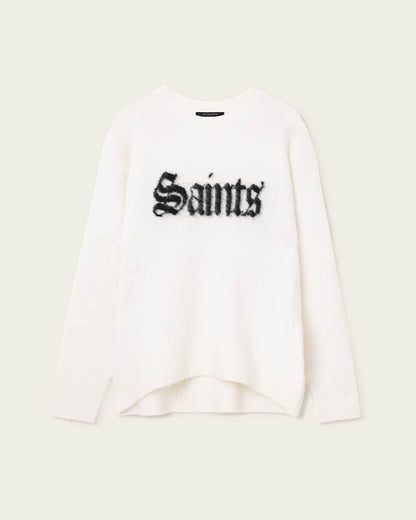 AllSaints Saints Wool Blend Sweater Women's Chalk White/Black Women's