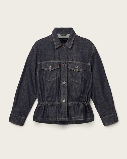 AllSaints Denby Denim Trucker Jacket Women's Raw Indigo Blue Women's