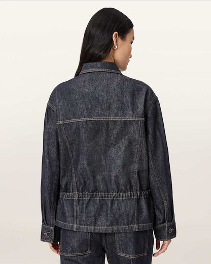 AllSaints Denby Denim Trucker Jacket Women's Raw Indigo Blue Women's