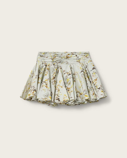 AllSaints Tulip Floral Vouminois Mini Skirt Women's Carmel Stem Green Women's