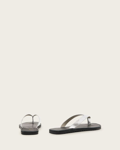 AllSaints Sydney Metallic Leather Sandals Women's Silver Women's