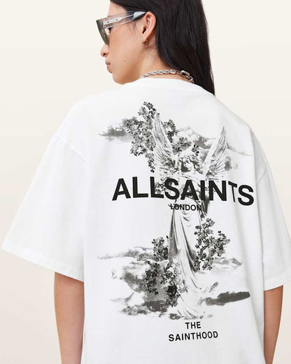 AllSaints Guardian Amelie Oversized T Shirt Women's White Women's