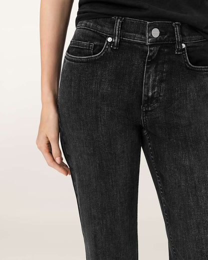 AllSaints Ember Stretch Denim Jeans Women's Washed Black Women's