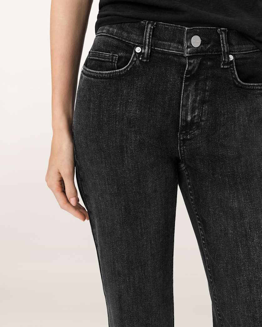 AllSaints Ember Stretch Denim Jeans Women's Washed Black Women's