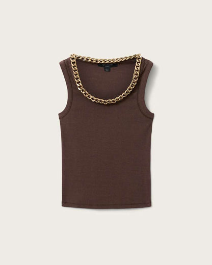 AllSaints Lucy Sleeveless Slim Fit Ribbed Tank Top Women's Mallow White Women's