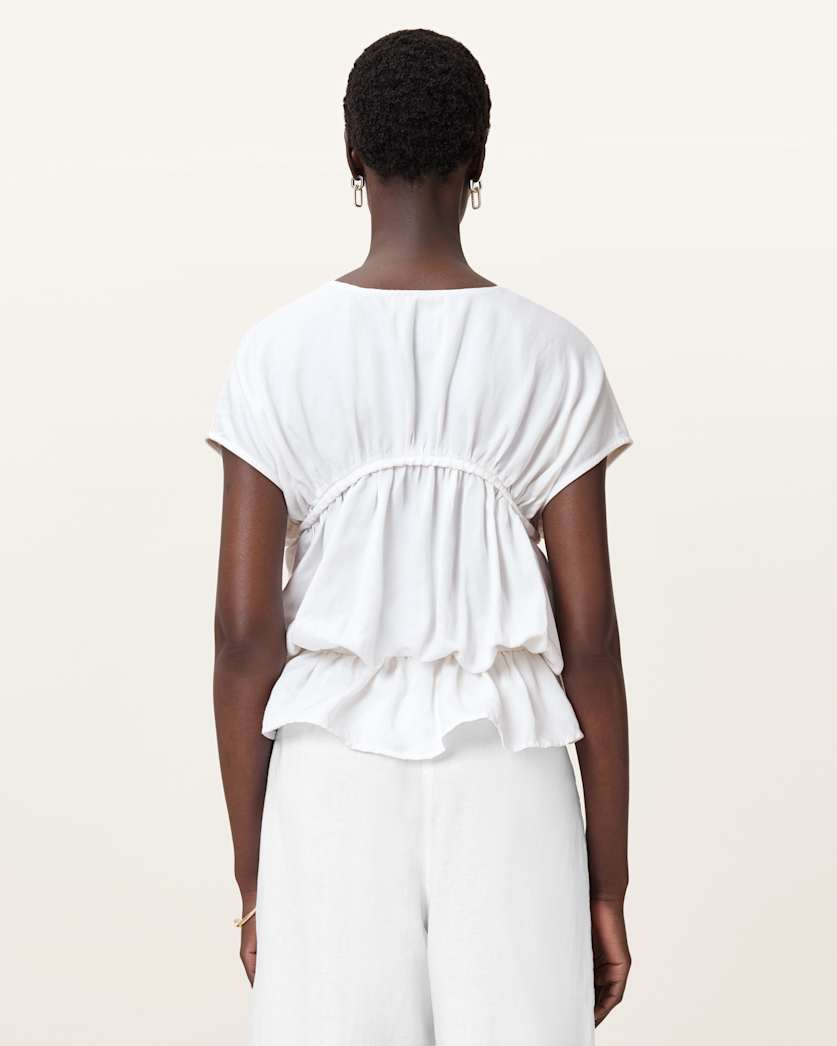AllSaints Remy Gathered Top Women's White Women's