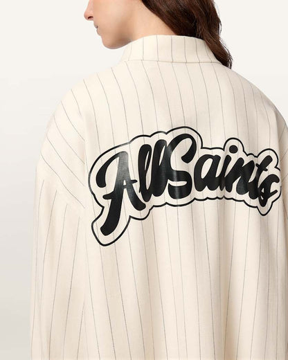 AllSaints Olga Relaxed Fit Long Sleeve Shirt Women's Cream White Women's