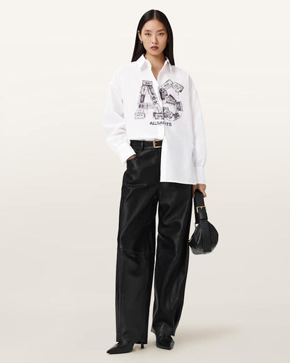 AllSaints Adrienne Print Shirt Women's White Women's