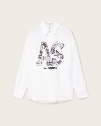 AllSaints Adrienne Print Shirt Women's White Women's