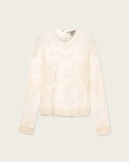 AllSaints Arlea Embellished Top Women's Vintage White Women's