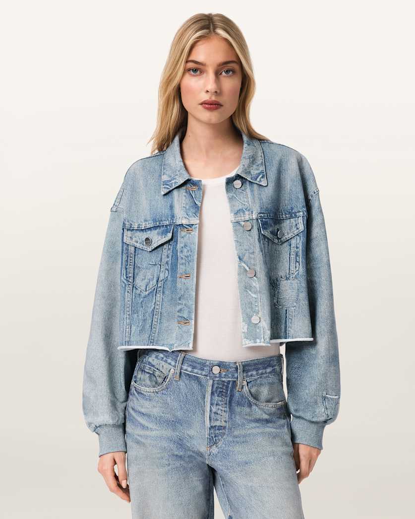 AllSaints Anders Terry Illusion Shacket Women's Illusion Indigo Women's