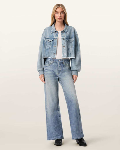 AllSaints Anders Terry Illusion Shacket Women's Illusion Indigo Women's