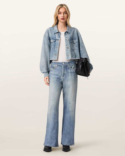 AllSaints Anders Terry Illusion Shacket Women's Illusion Indigo Women's