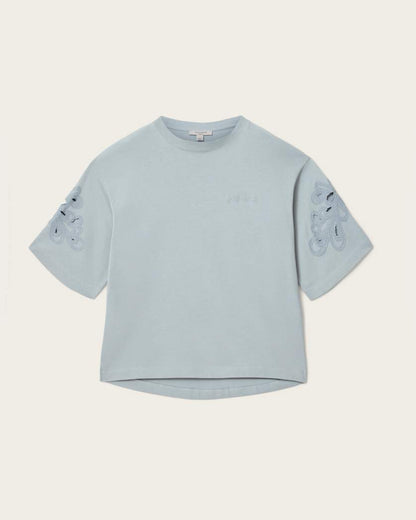AllSaints Lola Amelie Oversized Cotton T Shirt Women's High Rise Blue Women's
