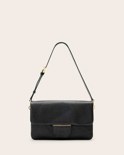 AllSaints Ondine Grain Leather Shoulder Bag Women's Black Women's