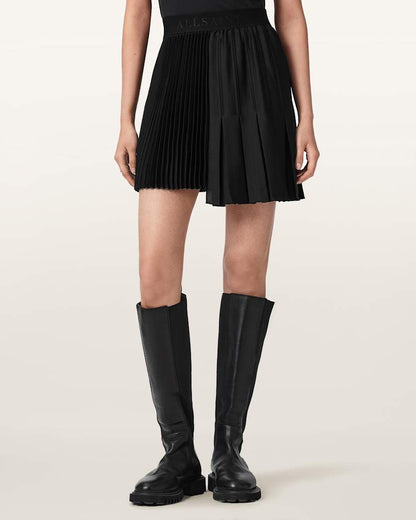 AllSaints Jax Asymmetric Mini Skirt Women's Bitter Brown Women's