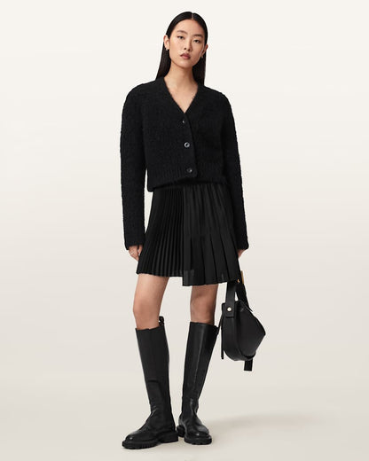 AllSaints Jax Asymmetric Mini Skirt Women's Bitter Brown Women's